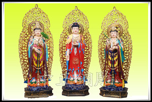 銅西方三圣銅像
