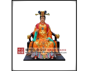 彩繪西王母雕塑